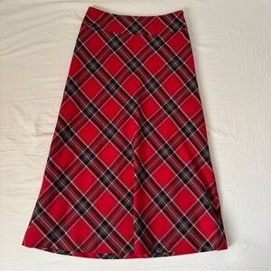 Covington Red and Black Plaid Maxi Skirt